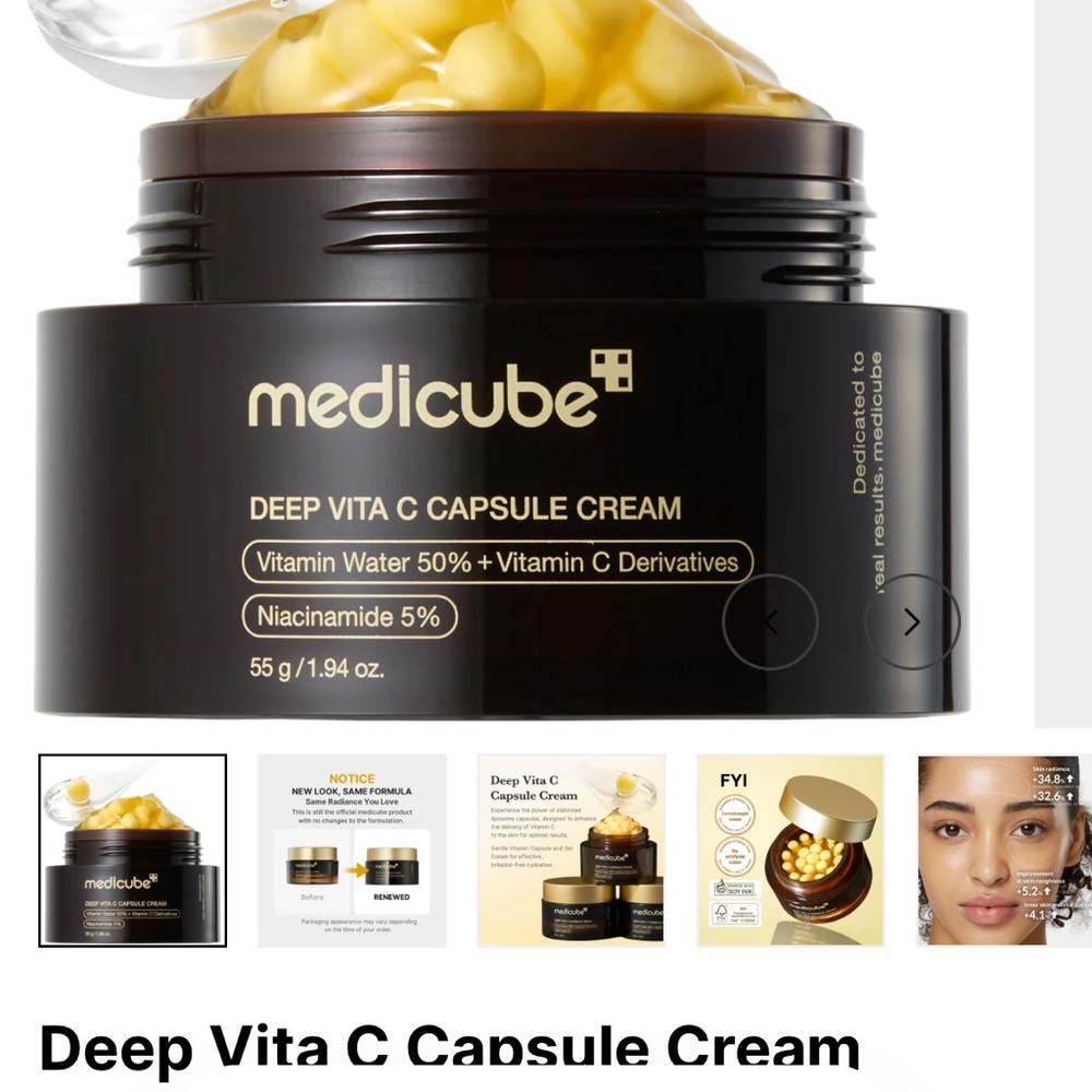 Medicube Deep Vita C Capsule Cream - Brown & Gold Box - Picture 3 of 13